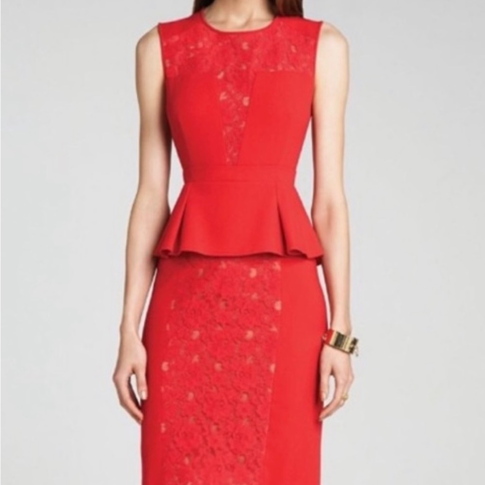 Red bcbg peplum dress